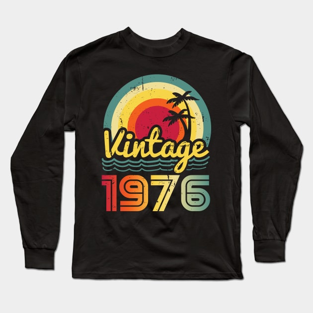 Vintage 1976 Made in 1976 47th birthday 47 years old Gift Long Sleeve T-Shirt by Winter Magical Forest